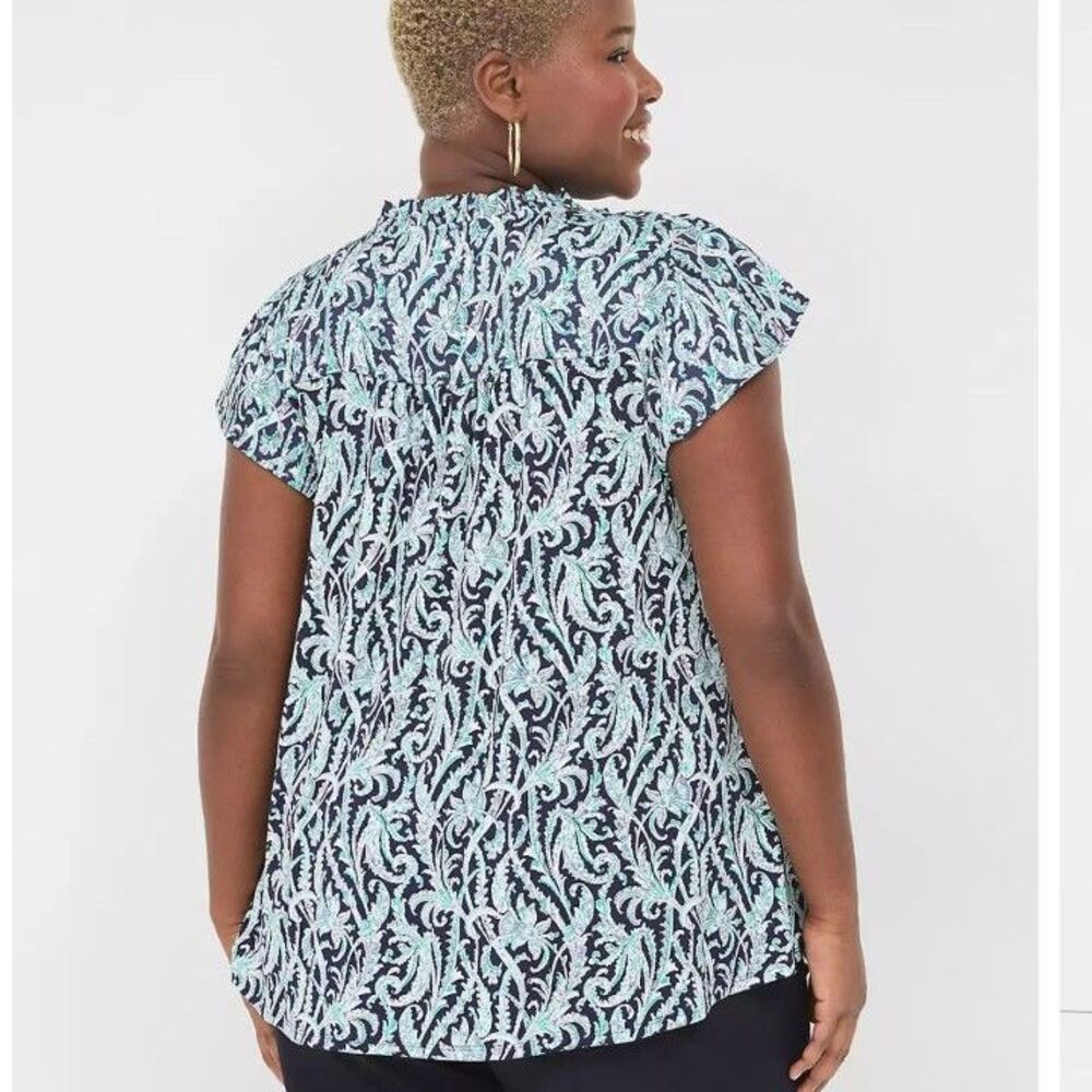 Lane Bryant Paisley blouse brand new with tags size 18/20 flutter sleeves plus - Picture 2 of 11